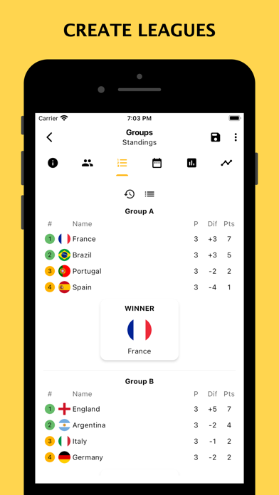 Winner - Tournament Maker App Screenshot