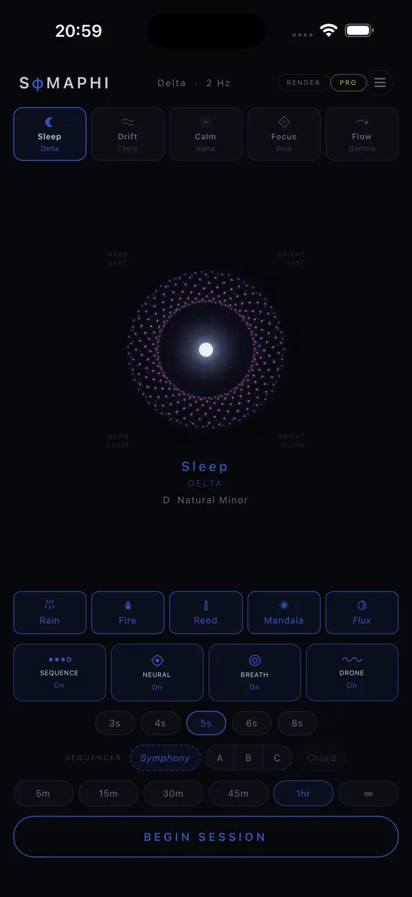 Screenshot #1 pour Somaphi: Sleep Calm Focus