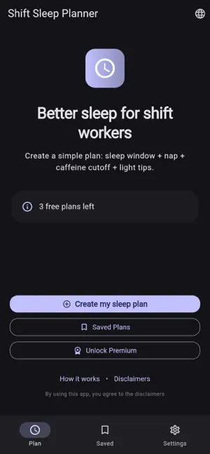 Shift Sleep Planner screenshot 1