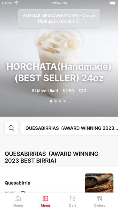 Amelia's Mexican Kitchen iPhone screenshot 2 - Food & Drink app