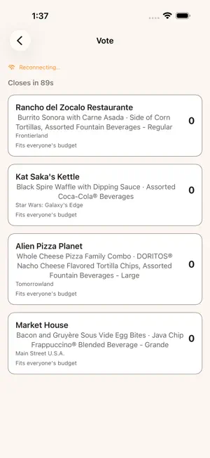 ForkVote: Park Dining screenshot 1