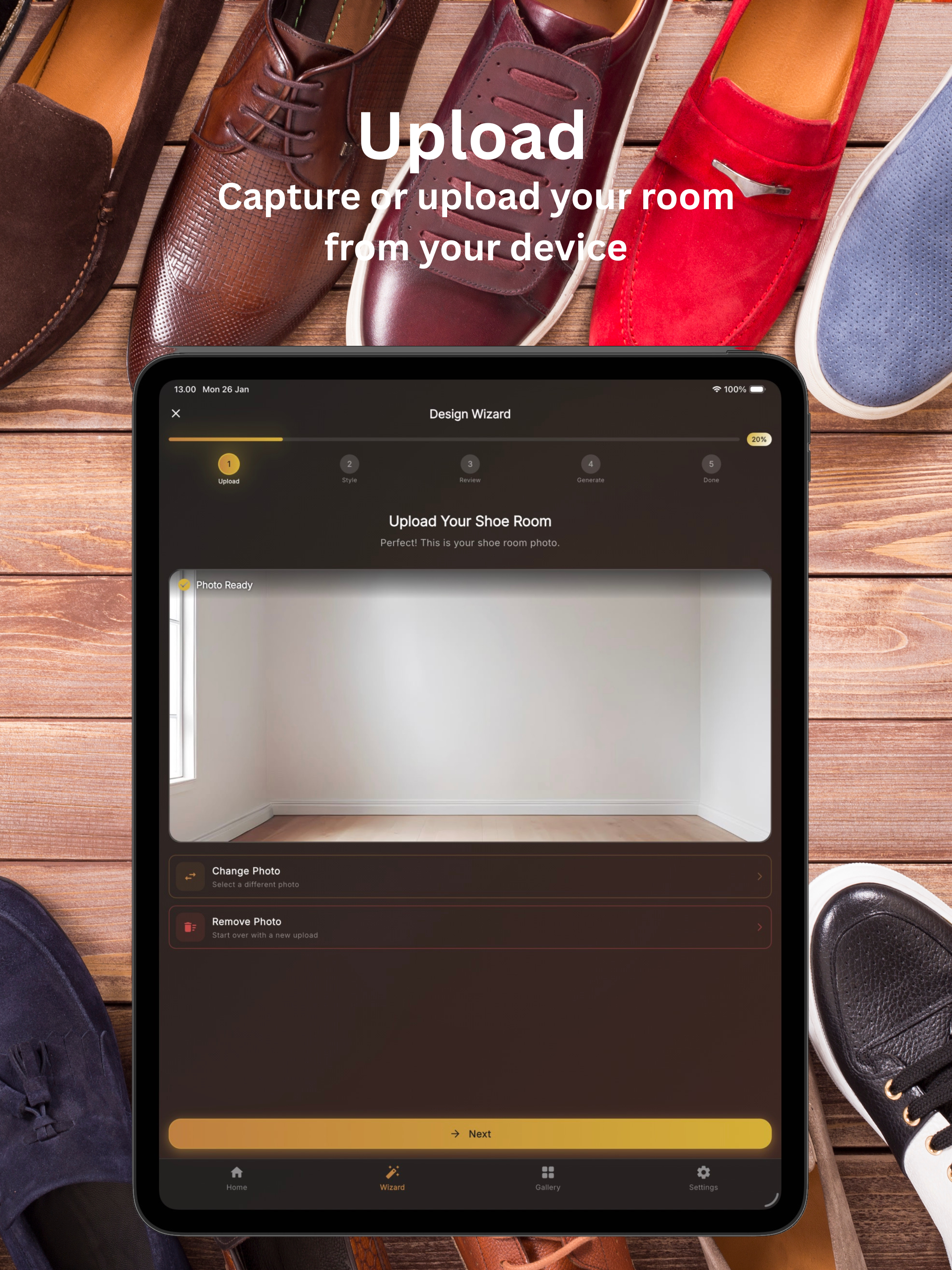 AI Shoe Room Organizer Design