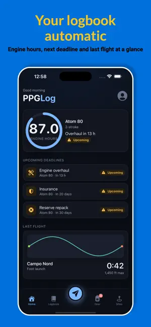 PPGLog — Paramotor Logbook screenshot 1