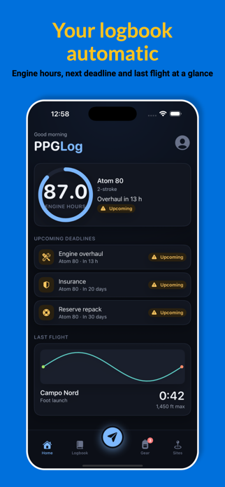 PPGLog — Paramotor Logbook Screenshot 1 of 6