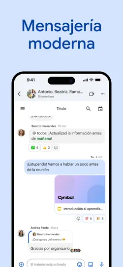 Captura de pantalla de Google Chat en iPhone 1