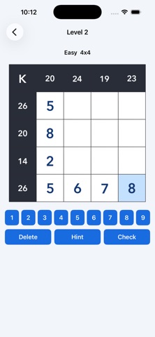 Kakuro Number Quest iPhone screenshot