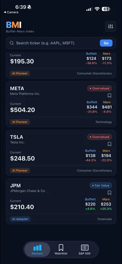 Buffett Mars Index screenshot 3