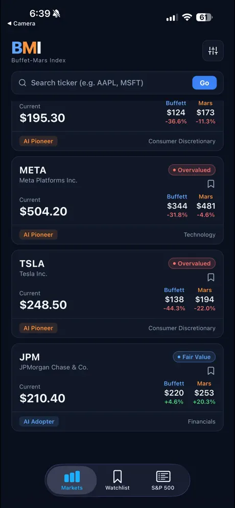 Buffett Mars Index screenshot 3