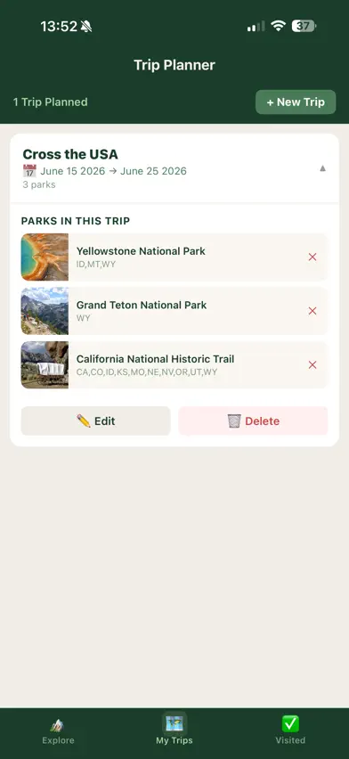 National Parks Planner screenshot 1