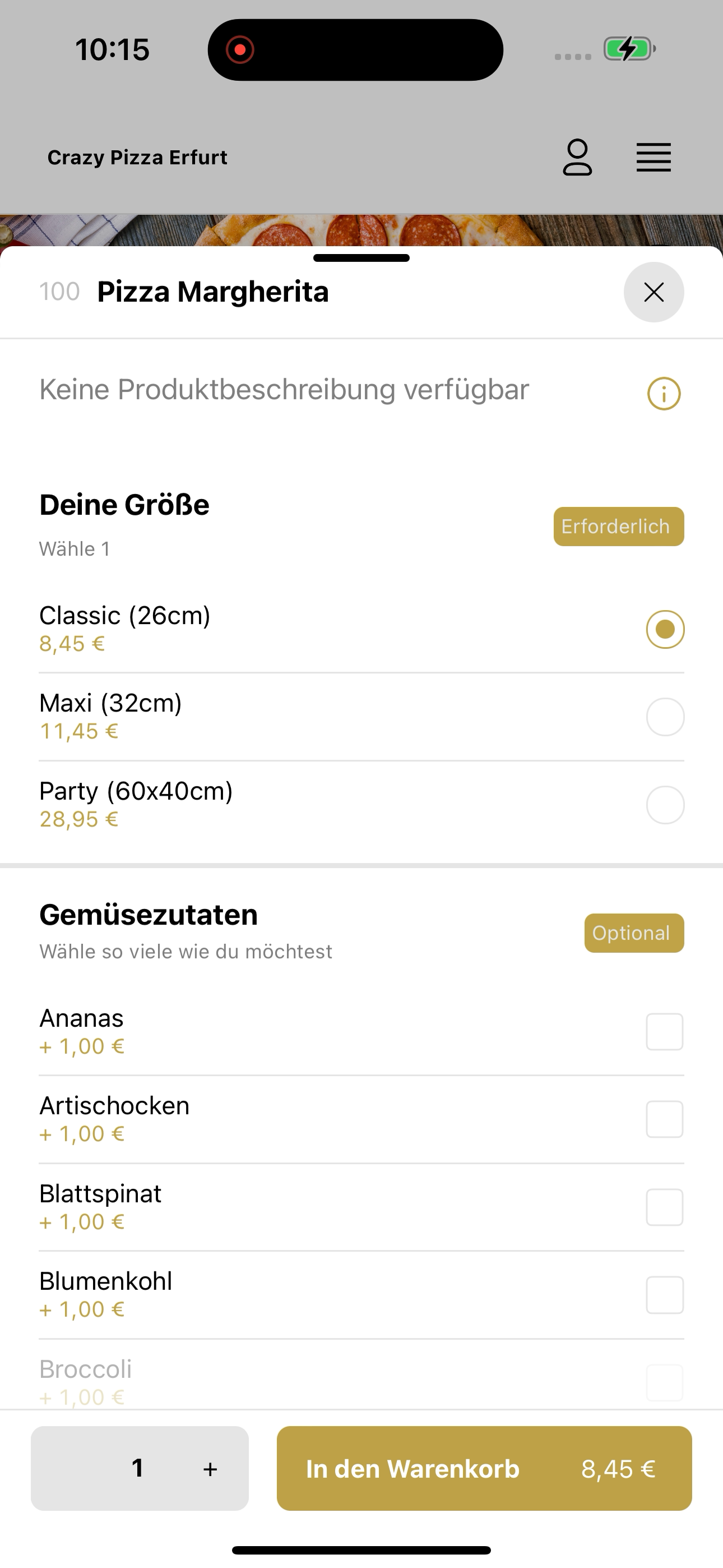 Crazy Pizza Erfurt screenshot 4