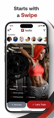 Fansfits - Fitness Dating App iPhone screenshot