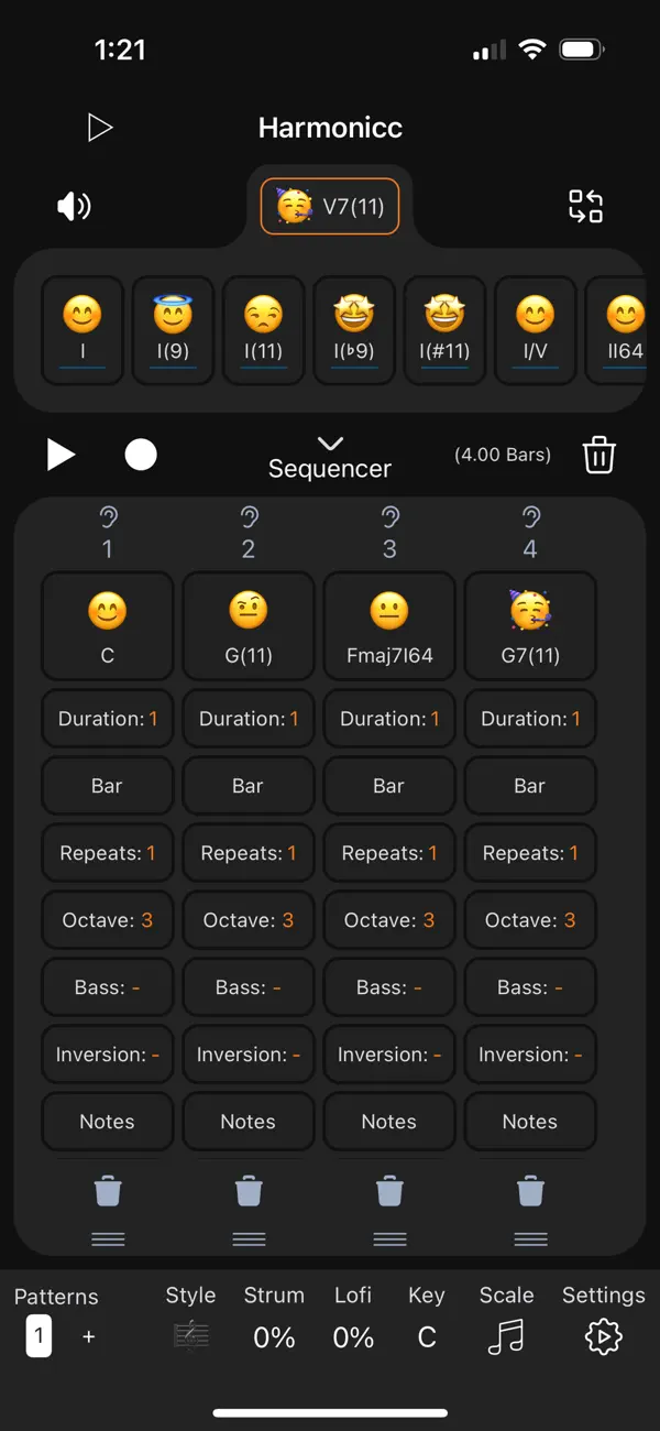 Screenshot #2 pour Harmonicc Chord Sequencer AUv3