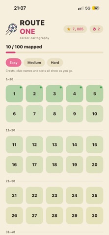 Route One Football Quiz iPhone screenshot