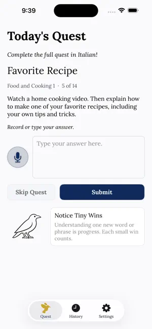 CrowSpeak Language Practice screenshot 1