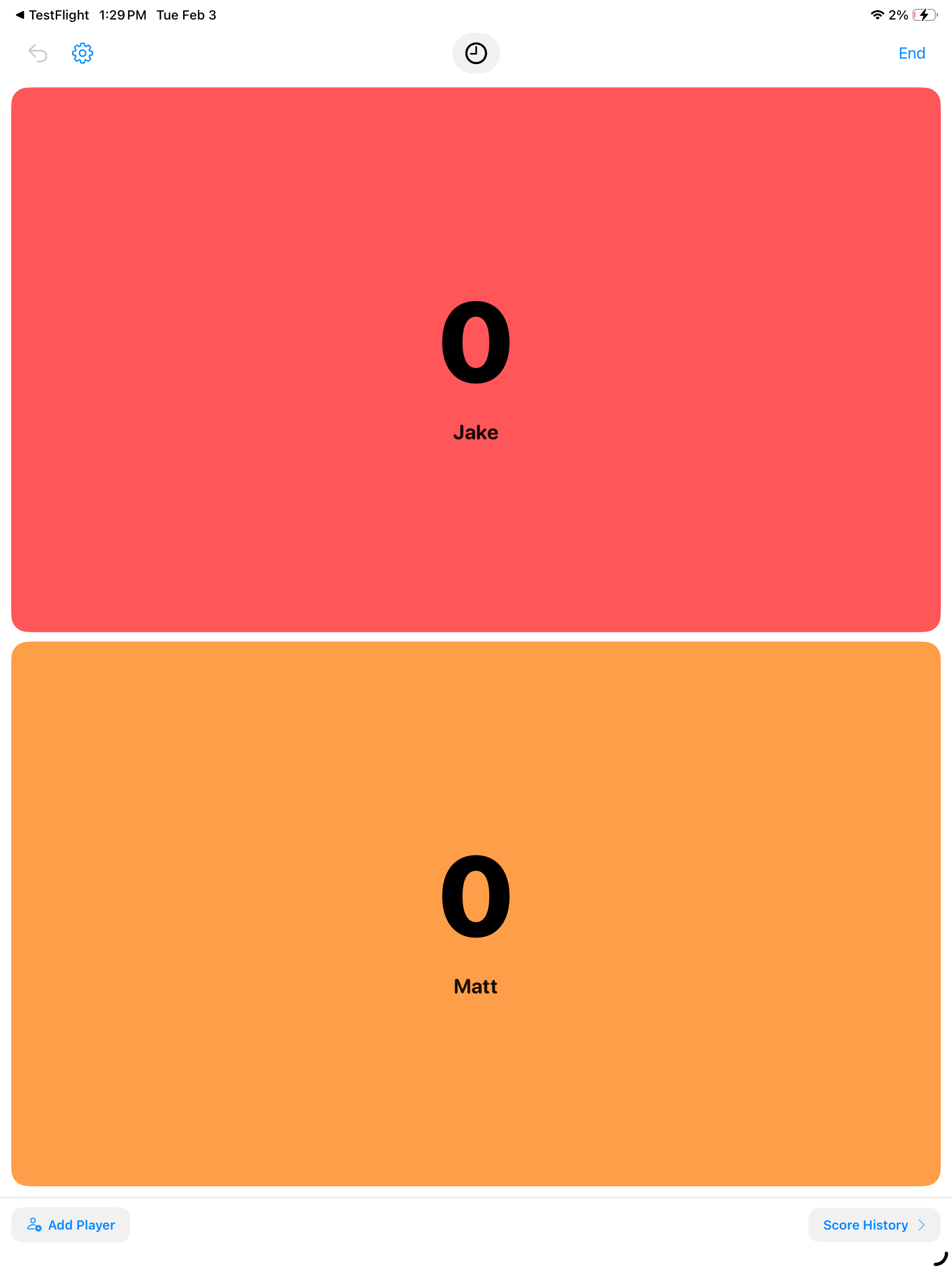 Tap Scoreboard
