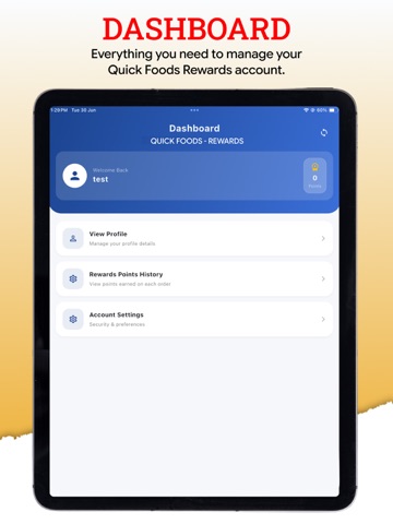 Quick Foods Rewards iPad screenshot