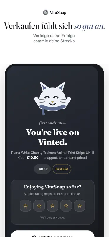 VintSnap: Vinted-Verkauf easy screenshot 6 of 7