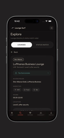 Lounge Surf: Guest Pass Match iPhone screenshot