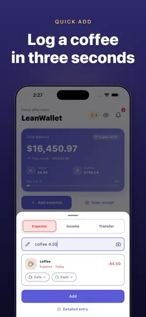 LeanWallet: Budget & Expenses screenshot 2