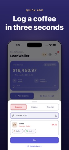 LeanWallet: Budget & Expenses Screenshot 2 of 9