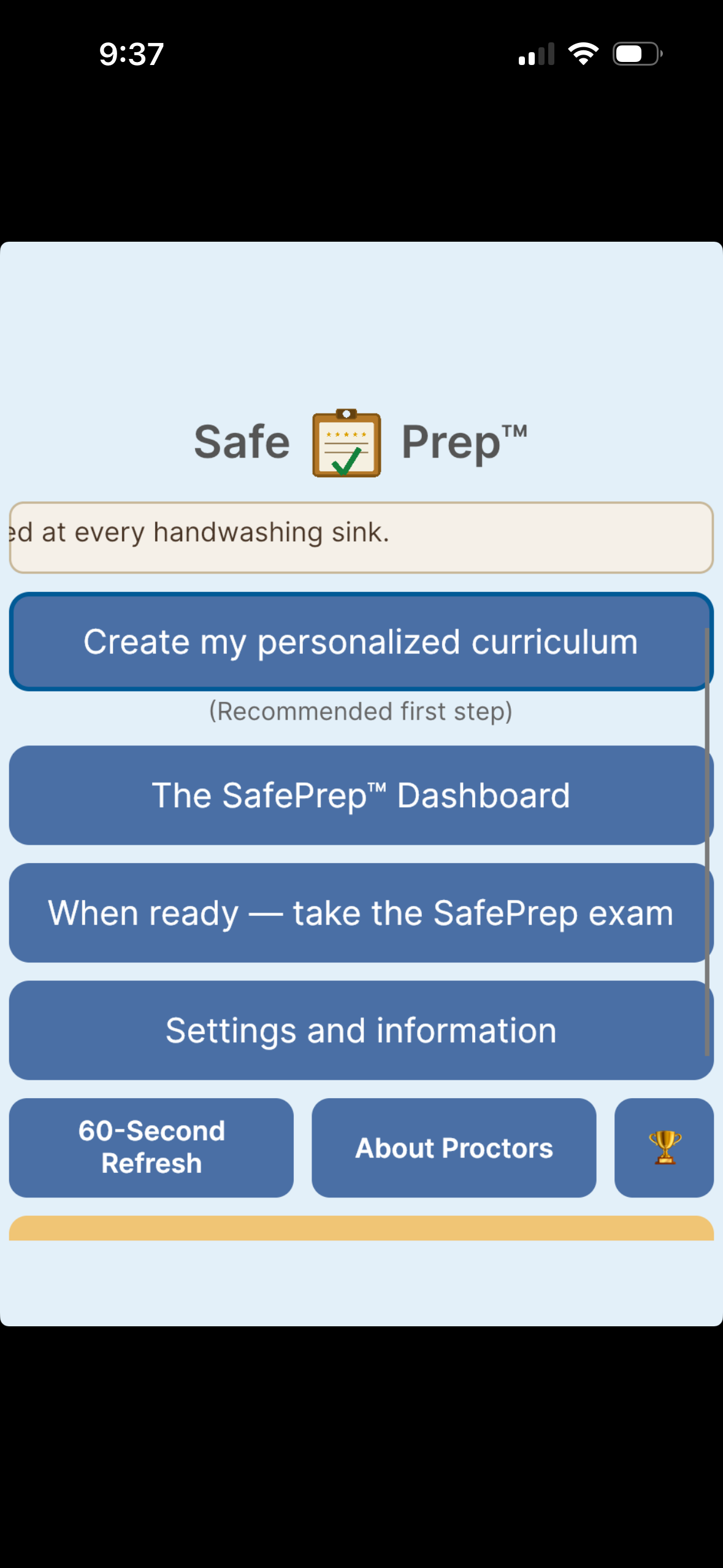 SafePrep Food Safety Exam
