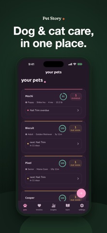 Pet Health Tracker: Dogs, Cats iPhone screenshot