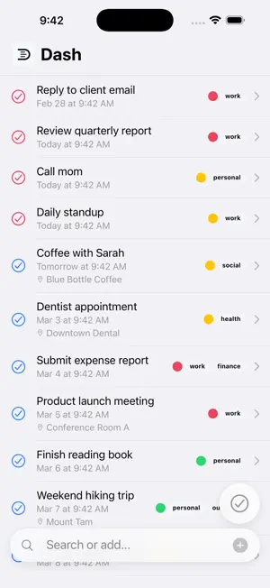 Dash - track everyday tasks screenshot 3