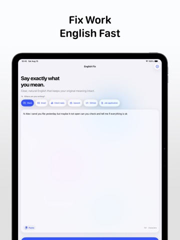 English Fix: Grammar AI