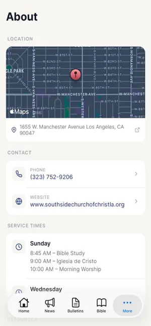 Southside Church of Christ LA screenshot 2