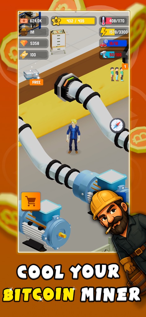 Bitcoin Miner Bro - Tycoon - Players can manage complex piping and cooling units to optimize the efficiency of their mining operations.