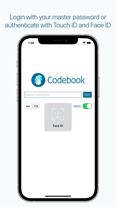 Screenshot #1 pour Codebook Password Manager