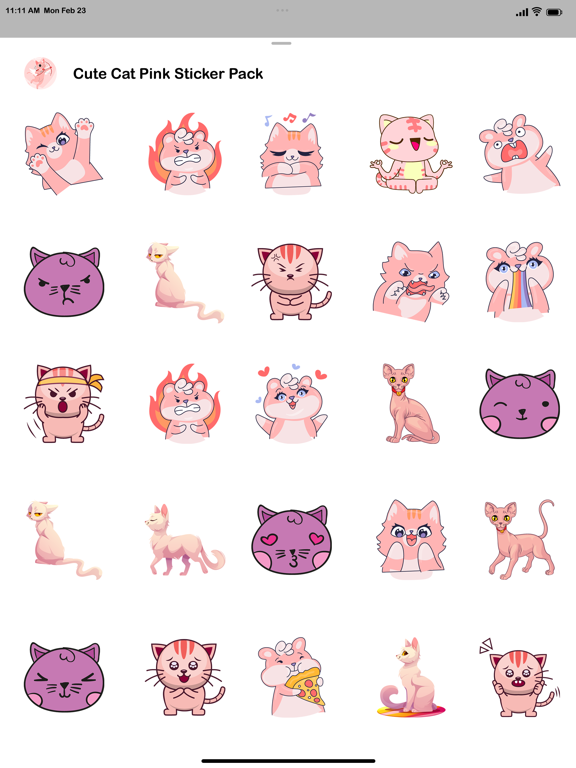 Screenshot #5 pour Cute Cat Pink Stickers Pack