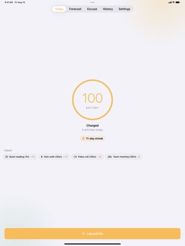 Solca — Social Battery Tracker iPad screenshot