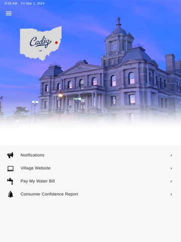 Connect to Cadiz iPad screenshot