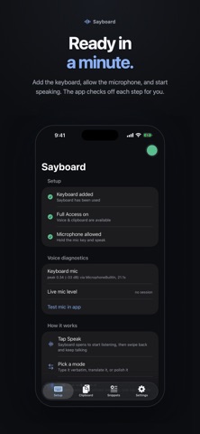 Sayboard: Voice Keyboard iPhone screenshot
