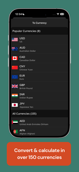 Splits - Currency Calculator Screenshot 1 of 3