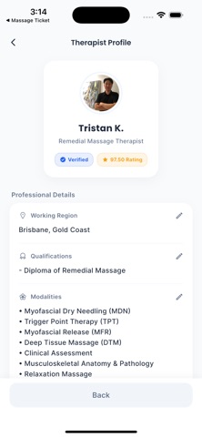 Massage Ticket Therapist screenshot