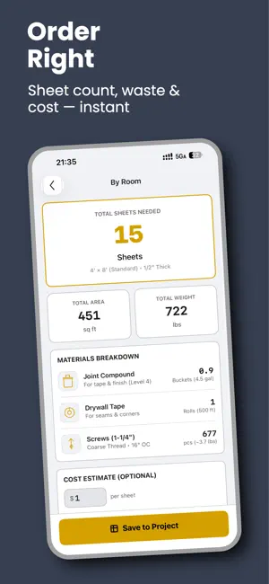 Pro Drywall: Sheet Estimator screenshot 2