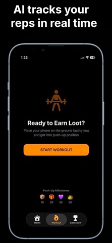 PushUp Quest: Fitness RPG iPhone screenshot