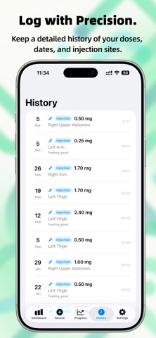 SlimMark: GLP-1 Weight Log screenshot