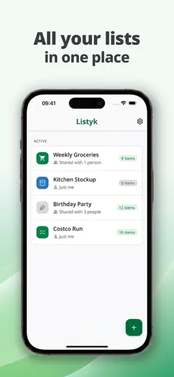 Screenshot von Listyk: Grocery List auf dem iPhone 6