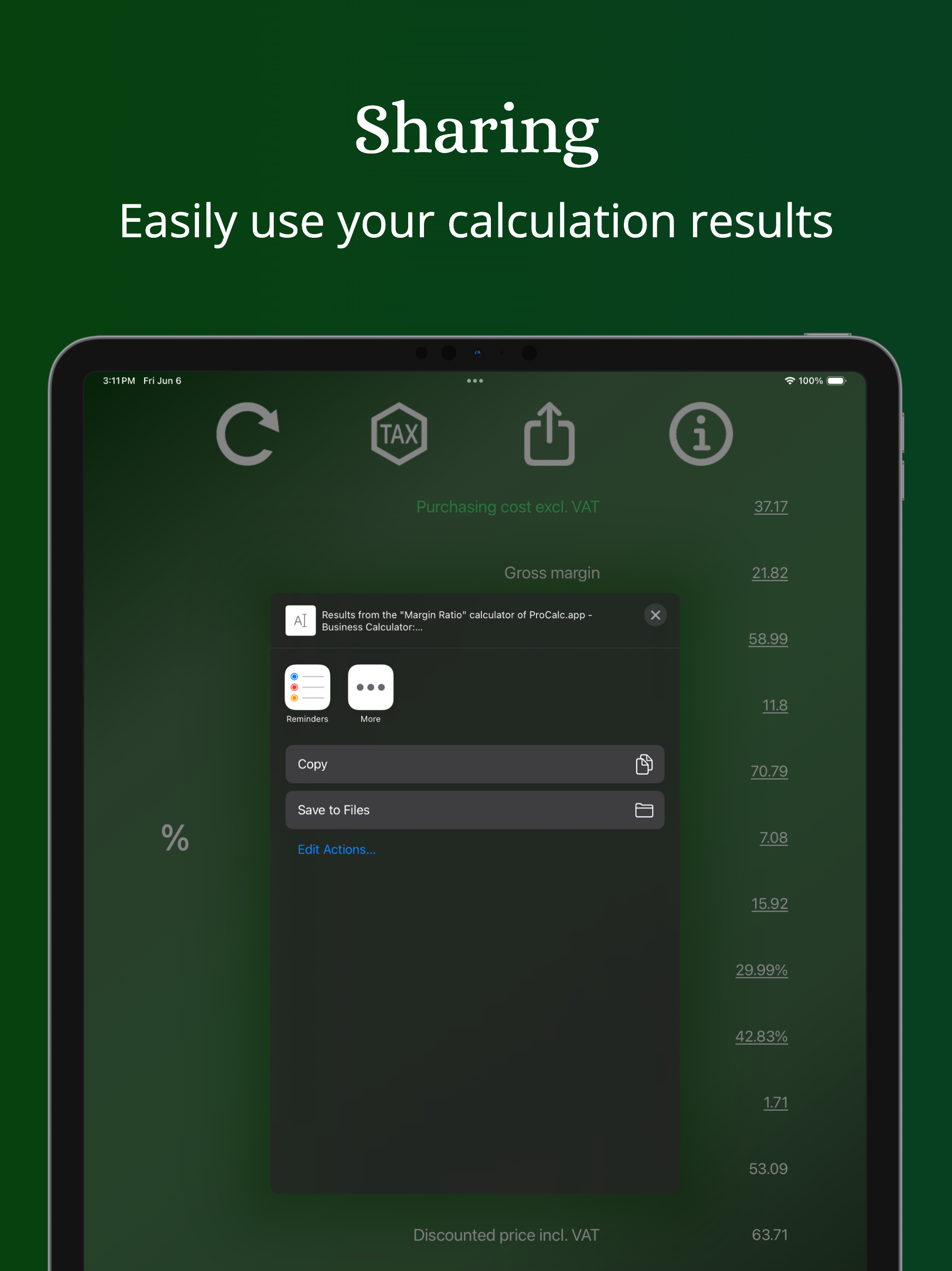 ProCalc.app: Margin, BreakEven