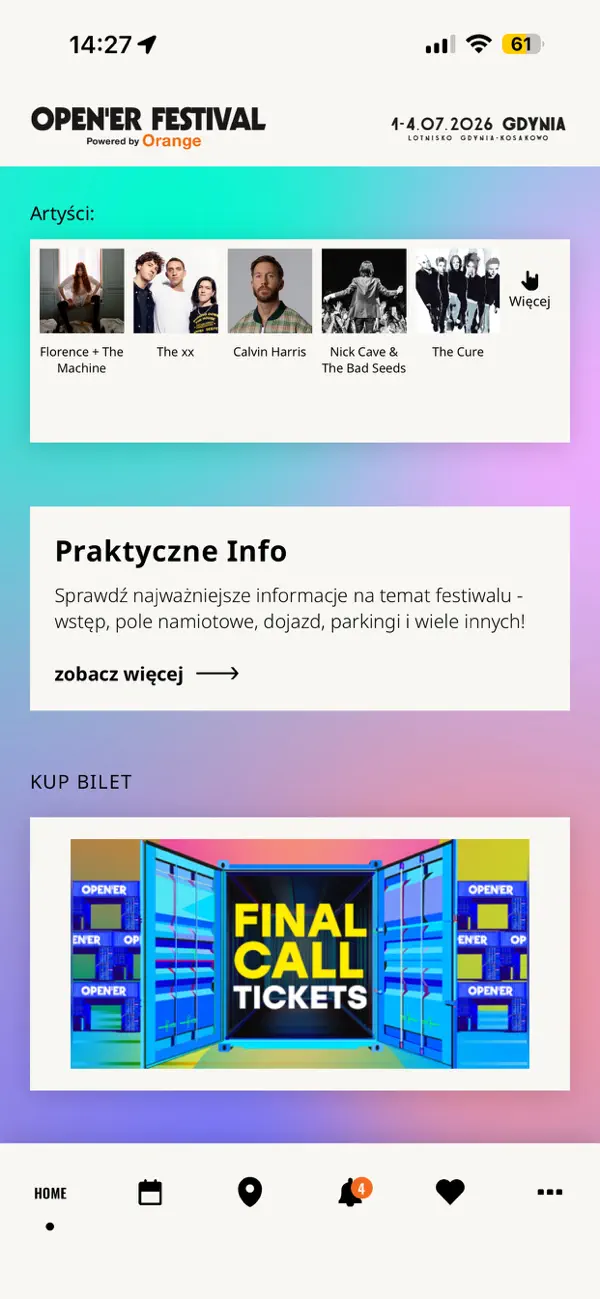 Screenshot #1 pour Open’er ‘26