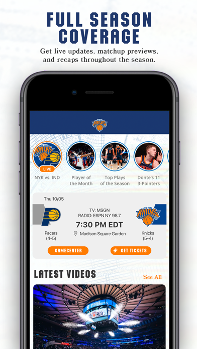 New York Knicks Official App Screenshot