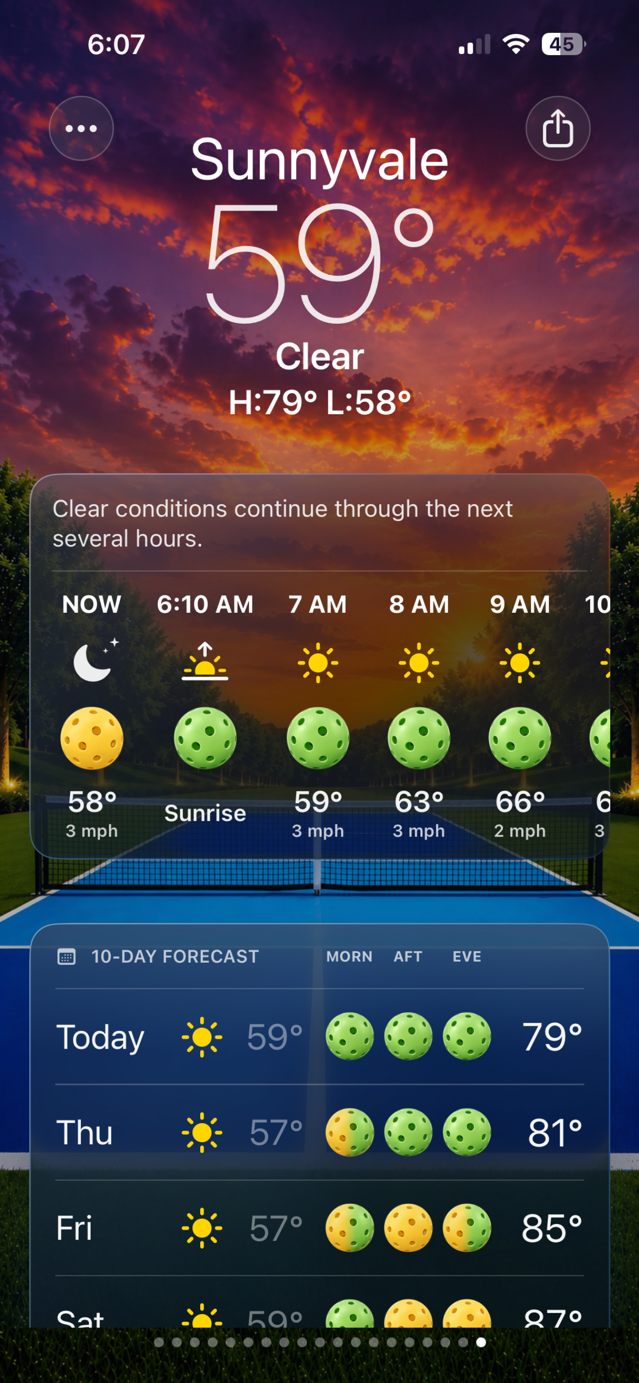 Pickleball Forecast screenshot 2