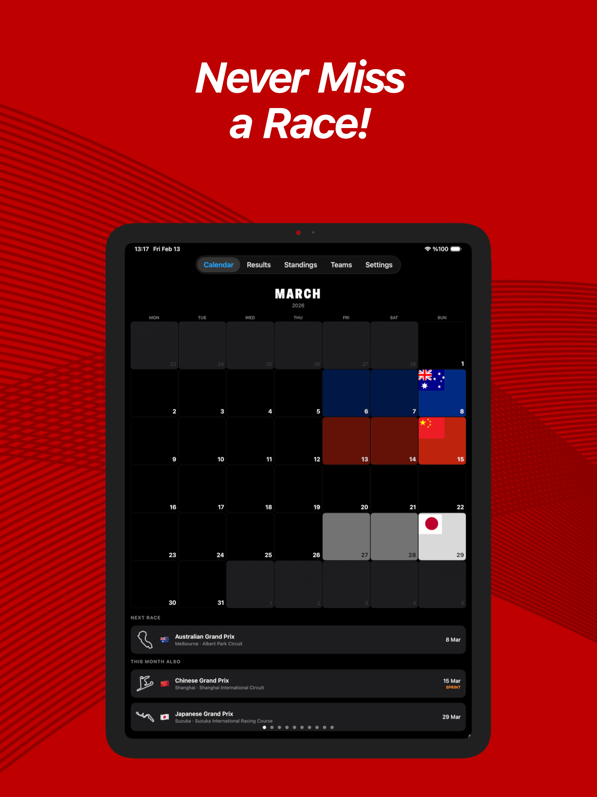 Formula GP Calendar 2026 screenshot 7