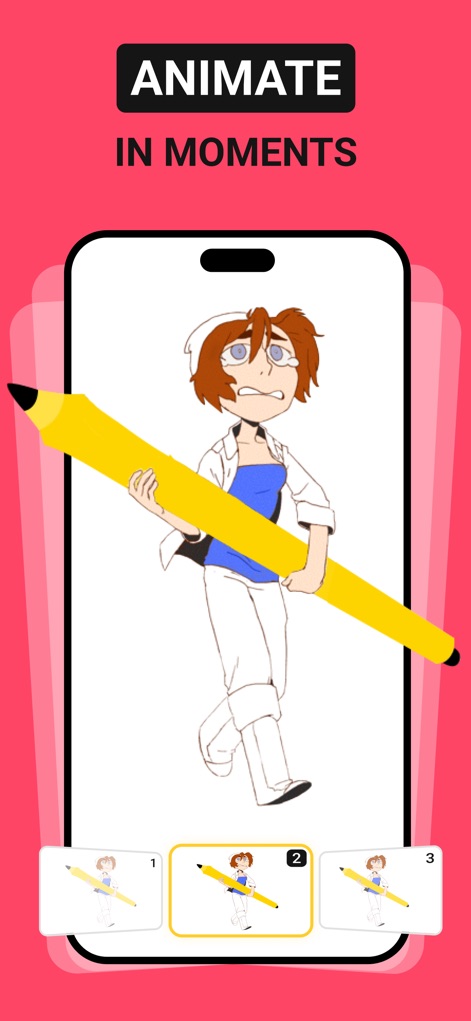 FlipArtify - 2D Draw Animation - This visual highlights the process of coloring detailed characters and managing their movement across distinct numbered animation frames.