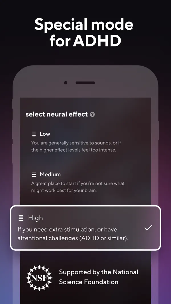 Brain.fm - zur Konzentration iPhone App Screenshot 4 – Produktivität