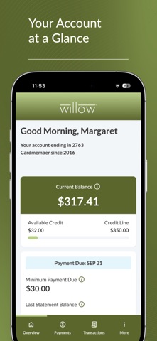Willow® Mastercard® App Store screenshot 2