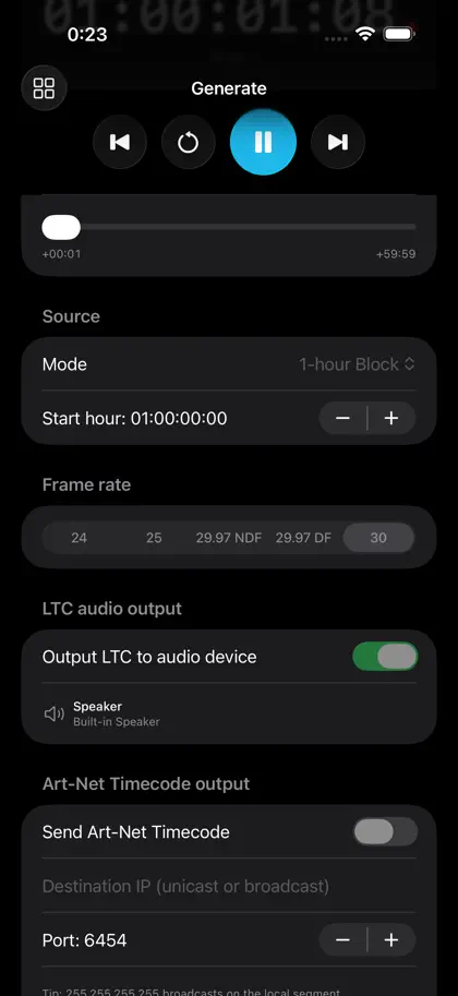 Captura de tela 5 de 6 de Timecode Tool App